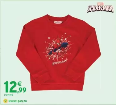 Spiderman - Sweat Garçon offre à 12,99€ sur Intermarché