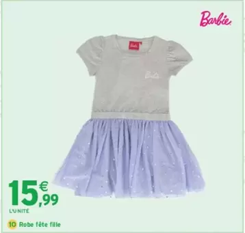 Barbie - Robe Fête Fille offre à 15,99€ sur Intermarché