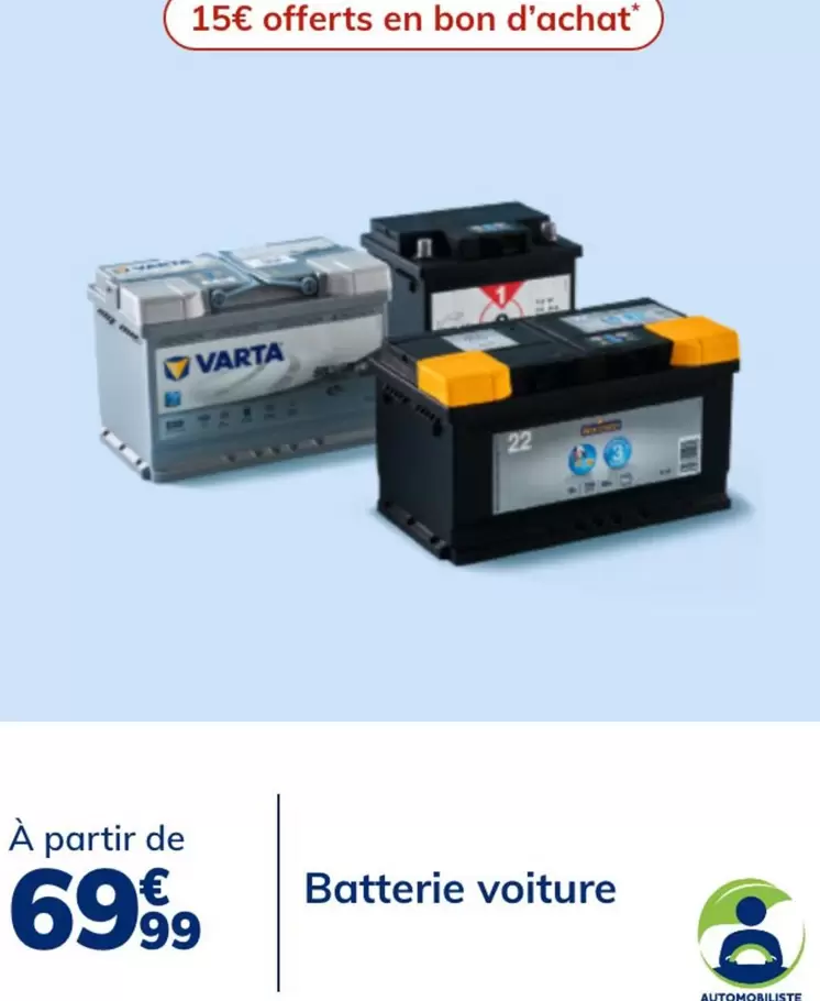 Varta - Batterie Voiture offre à 69,99€ sur Norauto