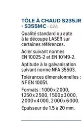 Tôle À Chaud S235JR -S355MC offre sur Prolians