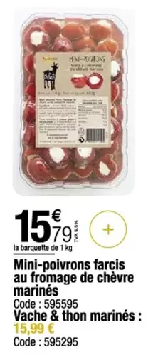 Mini-poivrons Farcis Au Fromage De Chèvre Marinés offre à 15,79€ sur Promocash