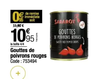 Gouttes De Poivrons Rouges offre à 10,95€ sur Promocash