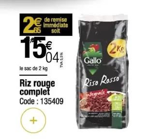 Gallo - Riz Rouge Complet offre à 15,04€ sur Promocash