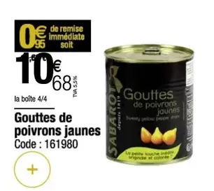 Gouttes De Poivrons Jaunes offre à 10,68€ sur Promocash