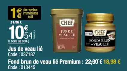 Chef - Jus De Veau Lié offre à 10,54€ sur Promocash