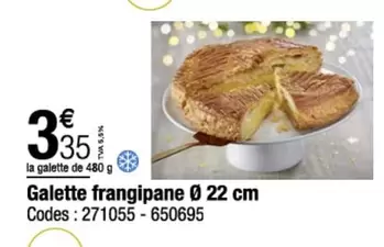 Galette Frangipane 22 Cm offre à 3,35€ sur Promocash