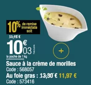 Sauce À La Crème De Morilles offre à 10,03€ sur Promocash