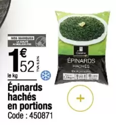 Épinards Hachés En Portions offre à 1,52€ sur Promocash