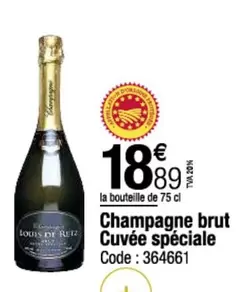 Champagne Brut Cuvée Spéciale offre à 18,89€ sur Promocash