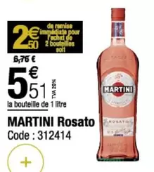 Martini - Rosato offre à 5,51€ sur Promocash