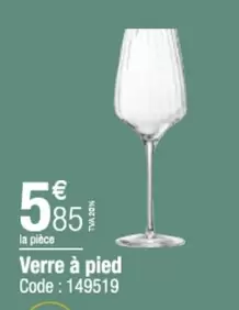 Verre À Pied offre à 5,85€ sur Promocash