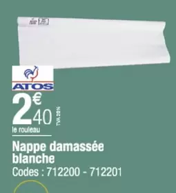 Nappe Damassée Blanche offre à 2,4€ sur Promocash