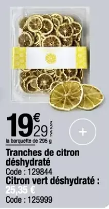 Tranches De Citron Déshydraté offre à 19,29€ sur Promocash