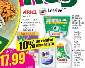 Ariel - Lessive offre à 17,99€ sur Norma