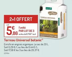 Terreau Universel Botanic offre à 8,76€ sur Botanic