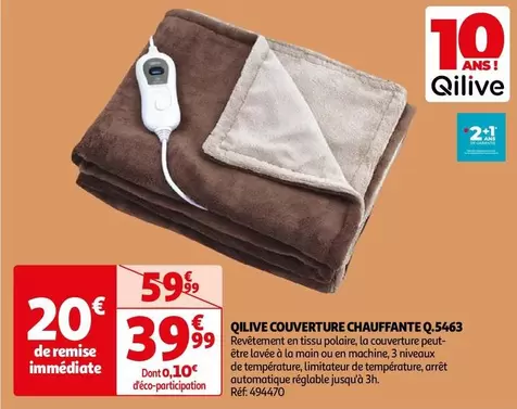 Qilive - Couverture Chauffante Q.5463 offre à 39,99€ sur Auchan Hypermarché