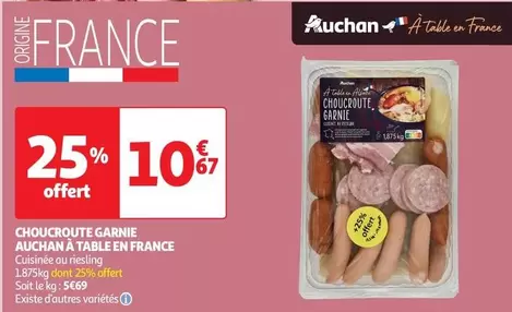 Auchan - Choucroute Garnie À Table En France offre à 10,67€ sur Auchan Supermarché