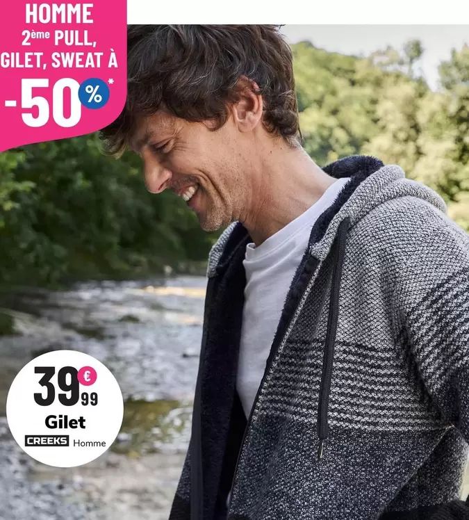 Creeks - Gilet offre à 39,99€ sur La Halle