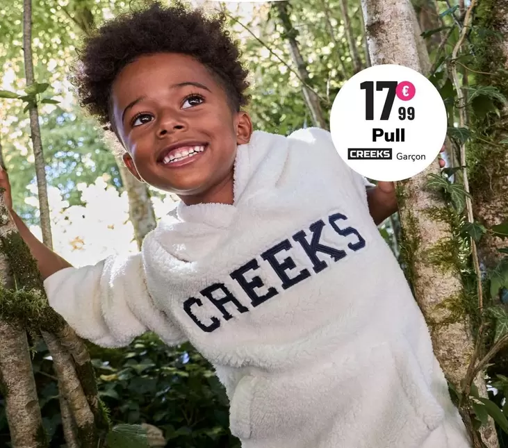 Creeks - Pull Garcon  offre à 17,99€ sur La Halle