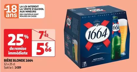 Kronenbourg - Bière Blonde 1664 offre à 5,66€ sur Auchan Supermarché