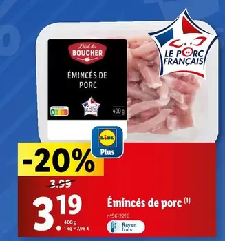 Château Bouchereau - Eminces De Porc offre à 3,19€ sur Lidl