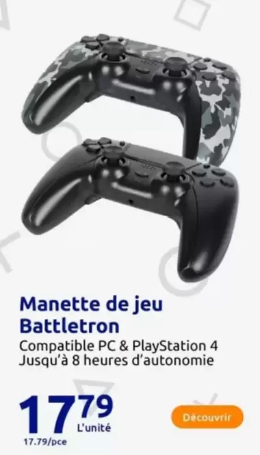 Manette De Jeu Battletron offre à 17,79€ sur Action