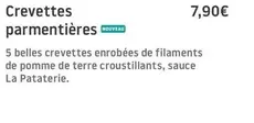 Crevettes Parmentières offre à 7,9€ sur La Pataterie