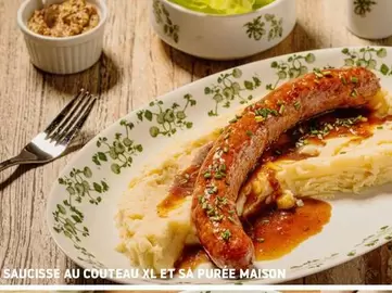 Saucisse Au Couteau Xl Et Sa Purée Maison offre à 14,9€ sur La Pataterie