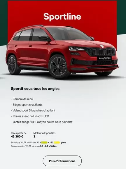 Sportline - Soortline offre à 43360€ sur Škoda