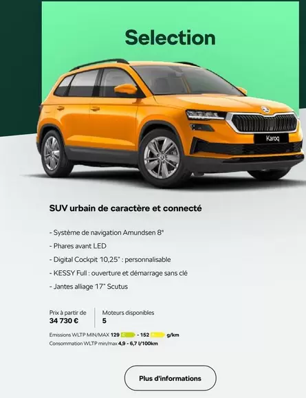 Selection offre à 34730€ sur Škoda