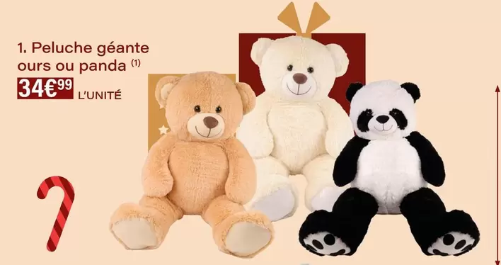 Peluche Géante Ours  offre à 34,99€ sur Monoprix