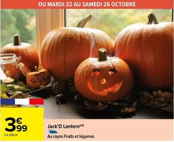 Jack'o Lantern offre à 3,99€ sur Carrefour City