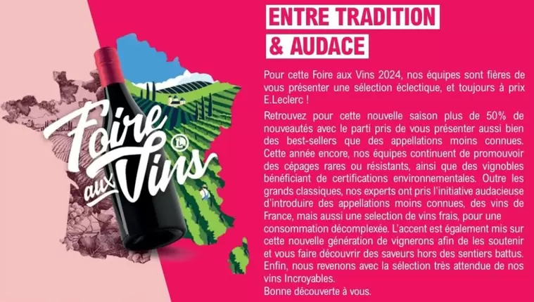 E.Leclerc - Entre Tradition & Audace offre sur E.Leclerc