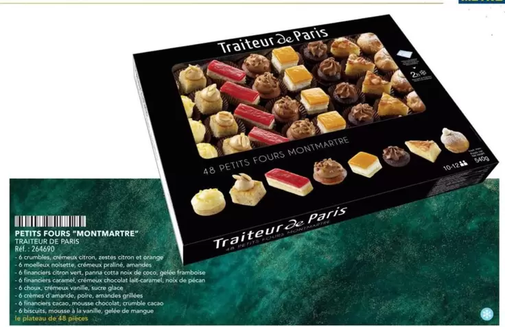 Traiteur De Paris - Petits Fours Montmètre offre sur Metro