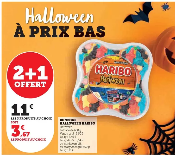 Haribo - Bonbons Halloween offre à 5,5€ sur Super U