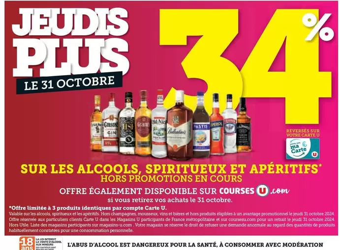 Sur Les Alcools Spiritueux Et Apéritifs offre sur Super U