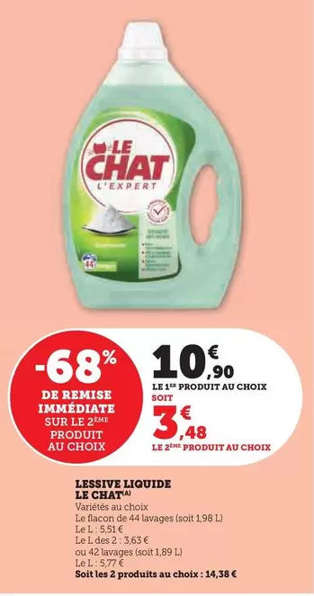 Le Chat - Lessive Liquide offre à 10,9€ sur Super U