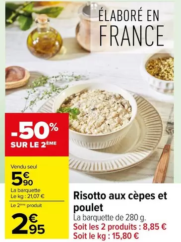 Risotto Aux Cèpes Et Poulet offre à 5,9€ sur Carrefour Express