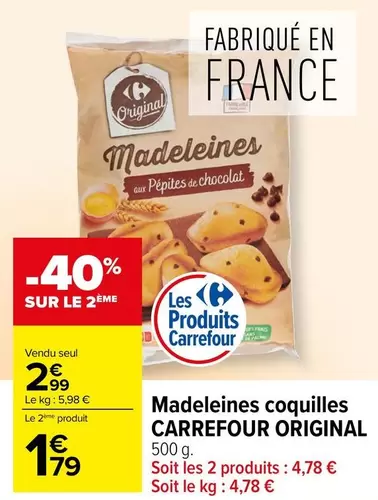 Carrefour - Madeleines Coquilles offre à 2,99€ sur Carrefour Express