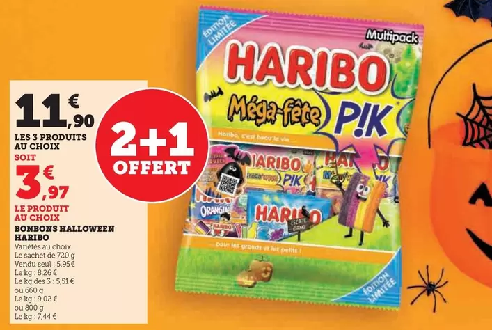 Haribo - Bonbons Halloween offre à 3,97€ sur Hyper U