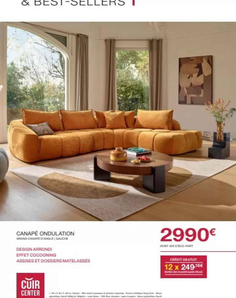 Canape Ondualtion offre à 2990€ sur Cuir Center