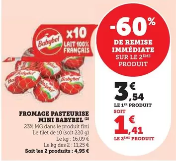 Babybel - Fromage Pasteurise Mini offre à 3,54€ sur Super U