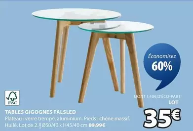 Tables Gigognes Falsled offre à 35€ sur JYSK