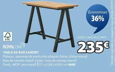 Royaloak - Table De Bar Sandby offre à 235€ sur JYSK