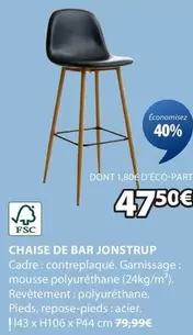 Chaise De Bar Jonstrup offre à 47,5€ sur JYSK