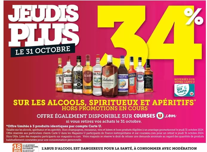 Sur Les Alcools Spiritueux Et Apéritifs offre sur Super U