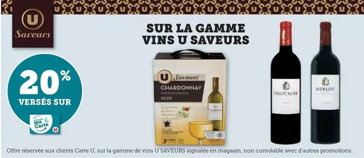 U - Sur La Gamme Vins offre sur Super U