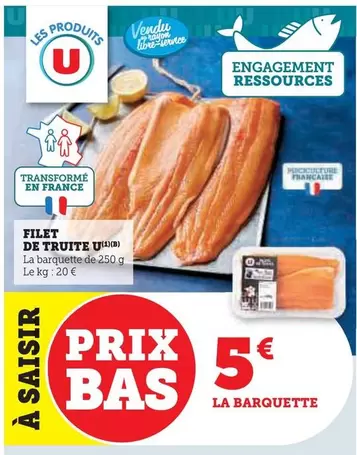 U - Filet De Truite offre à 5€ sur U Express