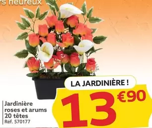 Jardinière Roses Et Arums 20 Têtes