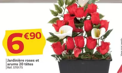 Jardinière Roses Et Arums 20 Têtes